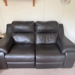 Leather two Seater Sofa.