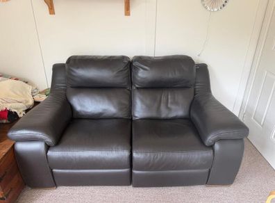 Leather two Seater Sofa.