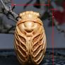 Carved wooden cicada. Image 3