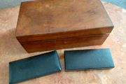 Antique set of architectural drawing instruments in original boxes plus extras in a lovely walnut wooden box