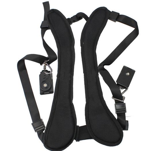 Double Dual Shoulder Strap Sling Belt For Two Cameras DSLR