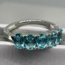 Sterling silver ring with Paraiba Apatite. Image 9