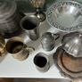 Vintage, mid century Pewter brass metal bundle photography props still life Image 4