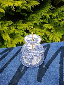 Blue hand drill cake stand  postage possible