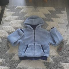 bershka borg/ teddy blue winter jacket