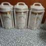 Vintage set of 6 Vintage German pre-war Lustreware kitchen storage jars Image 2