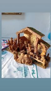 Wooden Nativity Crib Set