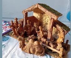 Wooden Nativity Crib Set
