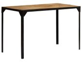 Dining Table Solid Rough Mange Wood and Steel 120 cm