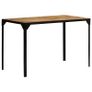 Dining Table Solid Rough Mange Wood and Steel 120 cm Image 2