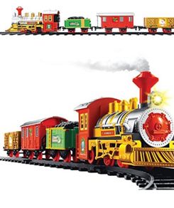 Christmas train set, 14 piece. Boxed and new