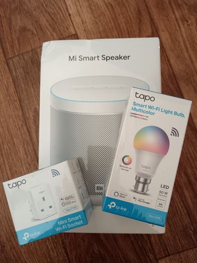 Mi Smart Speaker, Tapo Mini Smart Wi-Fi Socket and Tapo Smart Wi-Fi Multicolour Bulb