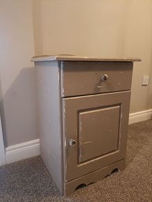 Solid Pine Bedside Locker - Coffee Chalk Paint