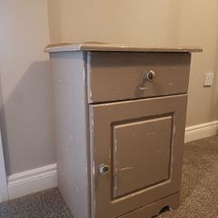 Solid Pine Bedside Locker - Coffee Chalk Paint