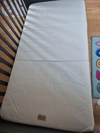 Cot Bed with Mattress (Grey or White)