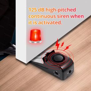 Wireless Door Stop Alarm System 125dB Loud Home Security Anti-Theft Door Block System Portable Doorstop Preasure Alarm