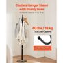Coat Rack Freestanding, Coats Tree Stand with Stable Marble Base & 6 Hooks, Free Standing Hall Coat Rack for Entryway, Bedroom, Office, Living Room Image 2