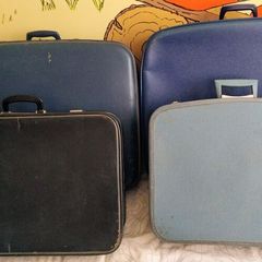 4 vintage Antique suitcases from the late 60's early 70's
