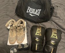 Everlast Boxing Set (Used Once) Gloves, Shoes, Bag, Accessories