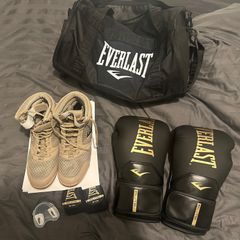 Everlast Boxing Set (Used Once) Gloves, Shoes, Bag, Accessories