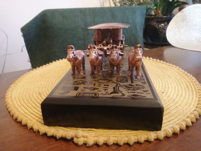 Ancient Chinese Qin Copper Bronze Chariot And Horses Model 1 Of Emperor Qin Shi Huang Gift