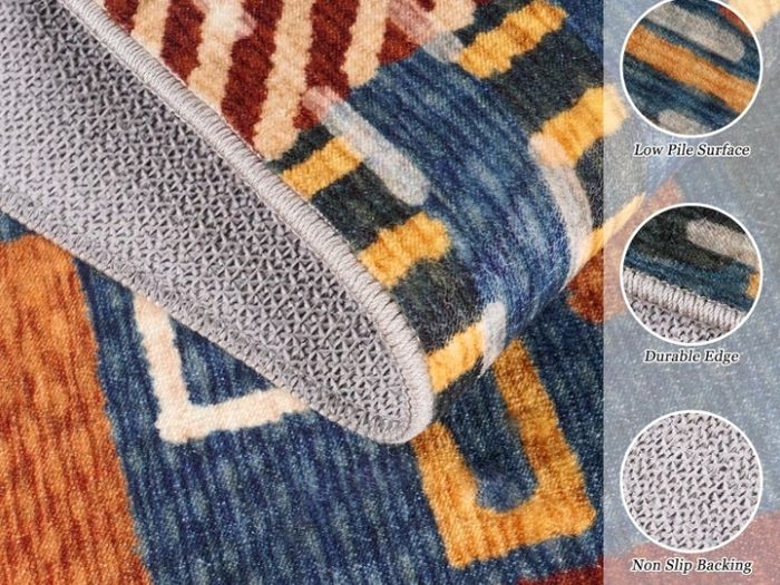 Washable Living Room Rugs 160x230cm Animal Boho Patchwork Rug  Non-Slip & Low Pile Indoor Carpet for Bedroom , Dining Room, Office Decor