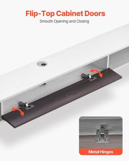 Floating TV Stand 180 cm in Wall Mount Entertainment Center with Cable Hole, Modern Floating TV Shelf with Storage Cabinet, Particle Board Console for DVD Player, Cable Box, Game Console, White