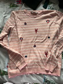 Oasis peach fine knit jumper wool