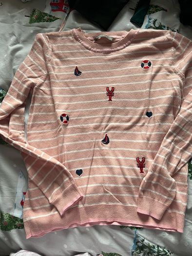Oasis peach fine knit jumper wool