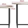 Round Coffee Table Set of 2,Small Coffee Table Living Room Tables,Metal Frame with Wood Side Table,Sofa Tea Table for Small Space/Living Room/Bedroom,Stacking Side Tables,Black + OAK Image 2
