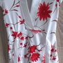 evita satin look top with flowers pattern size fits Xs s Image 4
