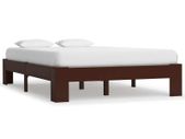 Bed Frame Dark Brown Solid Pine Wood 120x200 cm