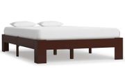 Bed Frame Dark Brown Solid Pine Wood 120x200 cm