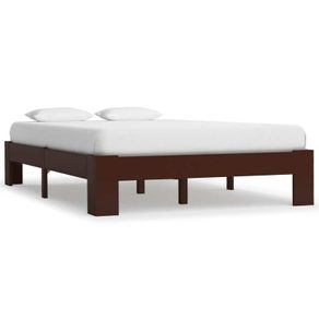 Bed Frame Dark Brown Solid Pine Wood 120x200 cm