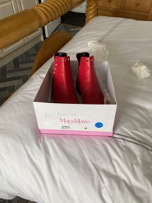 MarcoMoreo red leather ankle boots