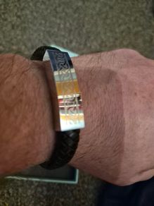 Celtic Leather & Steel Bracelet Mens
