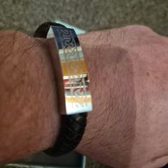 Celtic Leather & Steel Bracelet Mens