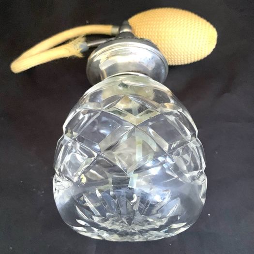 Vintage Art Nouveau Style Silver Topped Crystal Perfume Atomiser