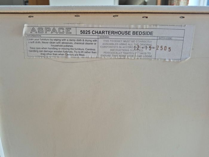 Aspace Charterhouse Bedside Cabinet  White