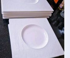 Square plates CasaCouture brand, fine dining porcelain.