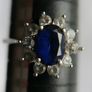 Vintage 9ct White Gold 375 Sapphire Cluster Ring size:P 2,07g Image 6