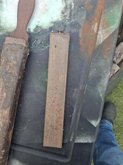 Antique razor strop and hone