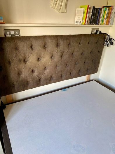 Bed base with storage drawers and headboard