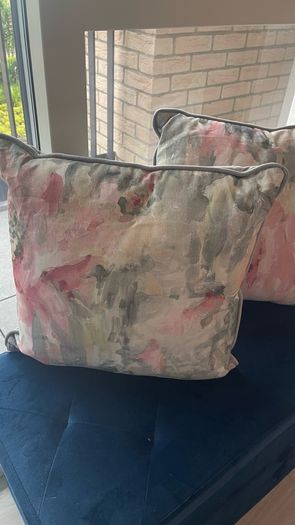 Pink & Grey Velvet Cushions