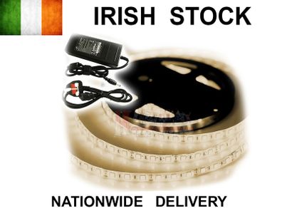 5m Smd 5630 Warm White 300 Led Strip + POWER SUPPLY - 2x BRIGHTER Than 5050 Led Strips
