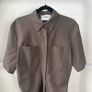 Nanushka Stretch Mini Shirt Dress Sz 10UK 6US M Button Up Ruched Classic Preppy Image 5
