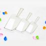 Lot of 3 clear plastic scoops for sweets, pop corn, grain, ice scoop ideal for any party, celebration. Set of 3 scoops Image 4