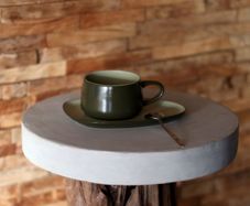 Ogo Living Outo Stoneware Cup and Saucer - Green