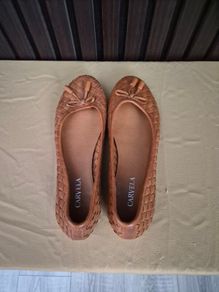 Carvela tan.leather weaved flats