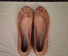 Carvela tan.leather weaved flats